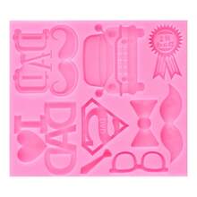 Father'S Day Fondant Molds I Love DAD 3D Silicone Molds Mustache Bow Tie Glasses Car Chocolate Mold For Sugar Cake Decorating Cupcake Topper Gum Paste Candy Polymer Clay,StyleC - StyleC - 查看 5
