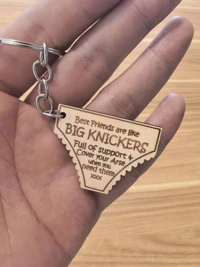 Funky "Big Knickers" Friendship Keychain, Car Accessories, Bag Charm, Perfect Gift For Christmas, New Year, Birthday, Wedding, Anniversary, New Home, Or Any Other Season, Graduation Gift, Humorous Holiday Gift For Friends, Family, And Colleagues Bag Charms Car Accessories Teacher Sister Gift Ideas