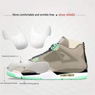 1 Pair Of Anti-Wrinkle And Anti-Crease Shoe Supports For Sneakers/Sports Shoes, Anti-Crease And Anti-Wrinkle Shoe Head Pieces For Sports Shoes Can Be Shaped And Cut To Different Sizes