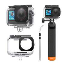 TELESIN Waterproof Case Combo For Action 6 Underwater Housing Shell Cage + Floating Stick 60M/196FT Deep Diving Snorkeling With Quick Release Bracket Screw Action 6 Accessories - Case Buoyancy Rod - View 1