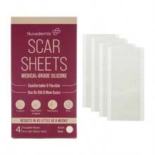 Nuvadermis Medical Grade Water Resistant Reusable Silicone Scar Sheets - Clear - 4ct - White - View 2