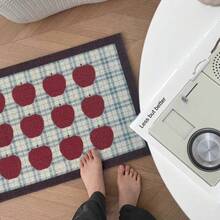 Holiday Apple Pattern PVC Floor Mat, Non-Slip And Washable Carpet, Suitable For Use In Offices, Entrances And Porches - Christmas Theme Carpet - Multicolor - View 3