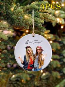 1 pezzo Decorazioni natalizie personalizzate con foto - Decorazioni natalizie con foto personalizzate 2024, decorazioni per alberi di Natale, decorazioni natalizie, regali di Natale per mamma, papà, animali domestici, amici, regali per donne, amicizia, regali di compleanno per donne, amici a distanza, migliori amiche, regali per colleghi
