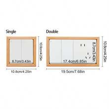 山毛榉木开关框，简约装饰框，适用于高品质实木墙壁插座，适用于客厅、卧室和办公室 - 自粘式安装，无需接线