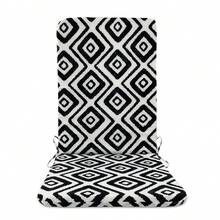 High Back Outdoor Chair Cushions-Water Proof Patio Dining Chair Cushions, Removable Machine-Washable Cover For Camping Beach Picnic Travel , Outdoor/Indoor High Back Chair Cushion Compatible For Rocking Chairs, Dining Chairs, Desk & Office Chairs - Christmas Gifts - 黑白幾何 - 查看 4