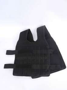 负重背心，女士负重背心，男士负重背心，带配重，可调节重量背心，适合跑步、训练、慢跑和步行 - 黑色 - 查看 9