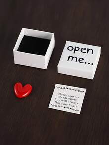 Exquisite "Open Me" Surprise Gift Box, Containing Resin Heart Pendant And "I Love You" Message Card - Perfect For Birthday, Wedding, Anniversary, Valentine's Day And Other Special Occasions, Also Suitable As Proposal Gift Box Or Love Pocket Hug Card. - Multicolor - View 3