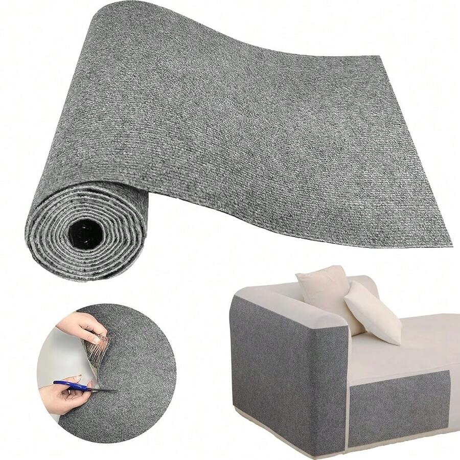 Cat Scratch Couch Furniture Protector, Adhesive Cat Scratch Pad Deterrent For Furniture, DIY Climbing Cat Scratcher Couch Protector From Cat Claws Scratching For Indoor (LightGrey,39.3x15.8In),39.3x15.8Inch,LightGrey - Xám nhạt - Xem 1