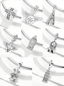 1 PC Fashionable Sparkling Big Ben Pendant Beads Charm Suitable For Bracelets DIY Women's Jewelry - Beads 1 - View 6