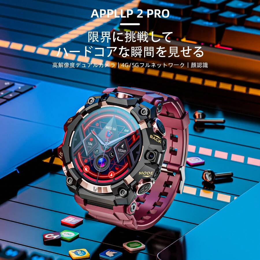 LOKMAT APPLLP 2 PRO Smartwatch Features A 1.508-Inch AMOLED HD Screen And An HD Camera, And Is Compatible With And IOS Devices. It Supports 2G/3G/4G/5G SIM Cards, Cellular Data Networks, Wi-Fi Connections, And The Download Of Third- Apps. It Runs On Android 8.1 And Supports GPS, Beidou, Granus, AGPS, LBS, And Wi-Fi Positioning