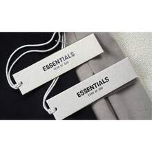 Essentials FEAR OF GOD ESSENTIALS Unisex Fit Fleece Hoodie Scorched Earth Season 24 Hoodies Men Hoodie Oversized Casual Street Fce Structured Double-Layer Hood Ribbed Cuffs Zip Hem Side Pockets Logo Heather Sweatshirt Daily Autumn Winter Casual Men Long Sleeve Tops Black Khaki - Black - View 9