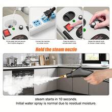 Handheld High-Temperature, High-Pressure Steam Cleaner With Brush Head; Portable For Kitchen, Home, Sofa, And Car Cleaning; Includes 19 Free Accessories. Portable Handheld Steam Cleaner, Kitchen Steam Cleaner, Household Cleaning Tool, Deep Cleaning Equipment, Lightweight Cleaner, Ergonomic Handle, High-Pressure System, Reliable Performance, Multi-Surface Cleaner, Suitable For Floor, Kitchen, And Car Cleaning; Perfect For Halloween And Christmas Gifts. - Xem 4