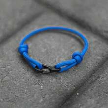 1pc Men's Simple Knot Bracelet, Adjustable Double-Layer Braided Rope, Fashionable Knotted Cord Bracelet, Minimalist & Versatile, Suitable For Daily Wear Or As A Gift For Family, Friends, And Partners - Double Knot Black Buckle Bracelet - View 12