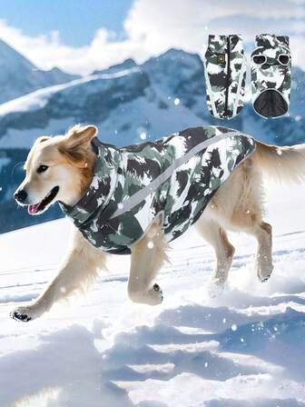 Reflekterande varm husdjursjacka, vindtät vattentät stor hundparkas, köldtålig kappa för medelstora och stora hundar, nya höst-/vinterkläder för husdjur, tjock isolerad hundparkas