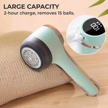 Rechargeable Fabric Shaver With LED Display - 800mAh Lithium Battery Powered Electric Fleece Remover For Clothing, Bedding, Pet Supplies - Portable Hairball Trimmer Without Damaging Fabrics - Home And Furniture Fleece Removal Tool Set - C型 - 查看 6