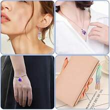 SENHAI - 12 moldes de resina para joyería con 360 accesorios para aretes, moldes de resina de tamaño variado con agujero, moldes de resina para pendientes de silicona para hacer joyas, pendientes,(default) - Multicolor - Ver 3