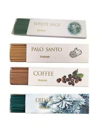 30-35支装优质圣木、白鼠尾草、雪松、咖啡香薰棒，2.7毫米厚，天然香薰，适用于瑜伽、冥想、净化和馈赠。