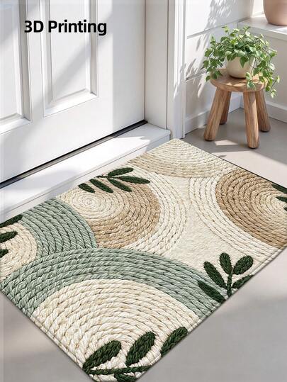 DAJIANG 1pc Woven Texture Door Mat Runner Area Rug, Multi-Color 3D Retro Print Pattern Cashmere Rug Carpet, Suitable For Bathroom, Kitchen, Entryway, Hallway, Bedside, Living Room, Bedroom, Washable, Anti-Slip Backing, Suitable For Christmas, Thanksgiving, Valentine's Day, Christmas Decor, Decorative Rugs, Bathroom Accessories, Room Decor Set
