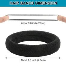 200 Count Black Hair Ties For Women Girls, Elastic Ponytail Holders, Cotton Seamless Hair Bands, No For Thick Hair, 1.8 Inch In Diameter (Black) - 黑色 - 查看 2