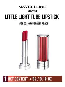 Maybelline LITTLE LIGHT TUBE LIPSTICK #SRD02 GRAPEFRUIT PEACH 3G/0.10OZ, LUSTROUS GLOW BRIGHTENS COMPLEXION, RICH COLOR SHINY GLOW HYDRATING GLASSY PLUMP LIPS, 8H Non-DNESing &Wrink 3-Step Easy Application for Natural Sweet Vibes Daily Makeup & Plump 3D Lips - 美寶蓮縱情耀唇膏 SRD02 - 查看 11