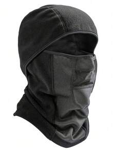 男女通用保暖防风透气滑雪面罩，冬季抓绒保暖面罩，适合滑雪、户外工作、摩托车骑行、单板滑雪等寒冷天气，黑色 - 冬季頭套 - 查看 7