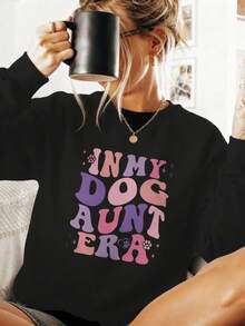 In My Dog Aunt Era, Dog Aunt Long Sleeve Sweatshirt - Black 2 - View 3