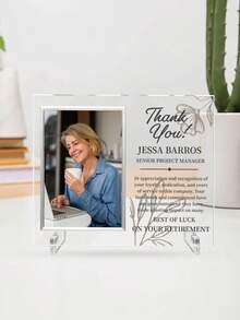 Customized Acrylic Award Plaque, Can Customize Photo And Text, Personalized Company Trophy - Employee Recognition Award, Business Achievement Award, Company Anniversary Gift, Retirement Thank You Frame, Personalized Retirement Party Gift, Colleague Retirement Gift, Employee Retirement Reward Gift - Multicolor - View 8