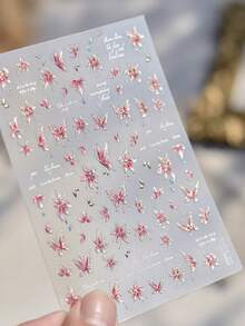 1 Sheet Light Luxury Metal Nail Sticker Butterfly/Flower Self-Adhesive Nail Transfer Sliders Wraps Manicures Foil Golden Decorative Nail Decals Nail Stickers - Multicolor - View 9