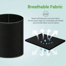 10 Gallon 10 - PCS Thickened Grow Bag Nonwoven Fabric Pots with Handles Heavy Duty Aeration Container Garden and Planting Vegetable Flowers, Black with Green Sewing - 10 galones + black con costura verde - Ver 5