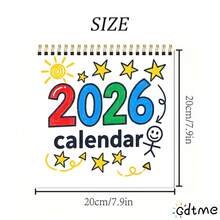 GDTME 2026年日历：一款2026年挂历，是返校、新年、圣诞节、教师节、父亲节礼物、教师用品、办公用品的理想之选，尺寸为7.9英寸 x 7.9英寸。