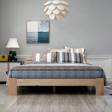 Solid Wood Double Bed With Headboard, Consisting Of A Slatted Bed Frame - 200 X 140 Cm, Solid Wood, Usable As A Double Bed In Pine - Natural + Solid Wood - View 7