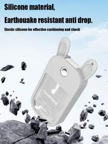 1pc Cartoon Rabbit Ear Silicone Hand Sanitizer Holder, 1pc Keychain, Can Be Matched With Your Favorite Decorations, Convenient For Travel, Can Be Hung On Bags, Keys Or Children's Backpacks, Wear-Resistant, Waterproof, Washable. - Multicolor - View 2