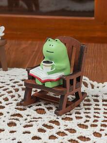 Gentle And Warm Cute Frog Figurine, Suitable For Home, Bedroom, Office And Living Room Decor, Also Can Be Used As Birthday Gift - Multicolor - View 6