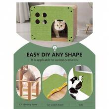 Cat Scratch Couch Furniture Protector, Adhesive Cat Scratch Pad Deterrent For Furniture, DIY Climbing Cat Scratcher Couch Protector From Cat Claws Scratching For Indoor (Green, 78.7x15.8Inch),78.7x15.8Inch,Green - Green - 查看 6