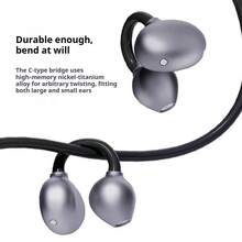 EA410 True Wireless Bluetooth Headset Air Bone Conduction Non-In-Ear Open Ear Clip Sports Running Ear Hook - 灰色 - 查看 7