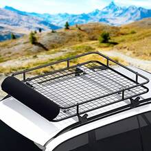 Car Roof Rack 123 X 96 X 13.5cm Universal Roofs Racks Pod Box Storage Basket Container Cars Accessories Transporting Storages Clamp 80kg Carrying Space Steel Black - Black - View 7