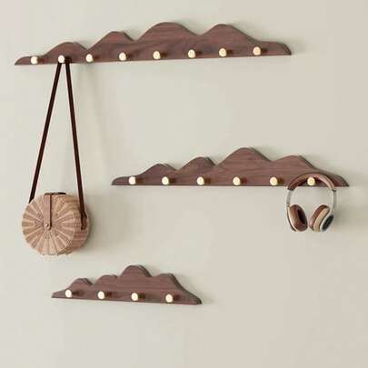 Ganchos de pared de latón montados, estante colgador de ropa creativo para la entrada, sin necesidad de perforar