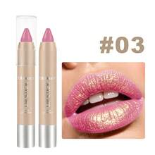 Fit Colors 1pc Pearlescent Pointed Lipstick Pen, Chameleon Waterproof Metallic Pearlescent Lipstick Liner Pencil To Define Lips, Suitable For Daily Wear, Christmas, Parties, Stage Makeup, Cosplay - 彩色 - 查看 15