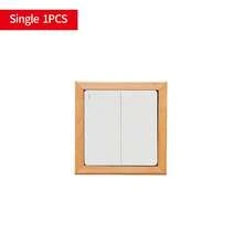 山毛榉木开关框，简约装饰框，适用于高品质实木墙壁插座，适用于客厅、卧室和办公室 - 自粘式安装，无需接线