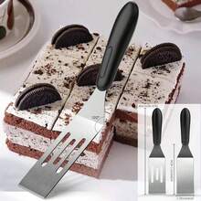 Small Spatula 2 Pieces, Metal Spatulas For Kitchen Use, Stainless Steel Mini Serving Spatula For Flipping And Cooking, Ideal For Brownies, Tiramisu, Cookie, Lasagna Or Pancakes, Etc - Màu be - Xem 4