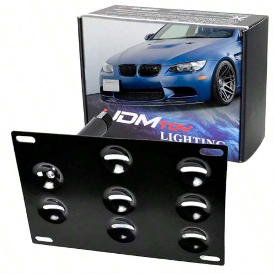 KKXY IDMTOY No Drill Front Bumper Tow Hook License Plate Mounting B Adapter Kit Cpatible With BMW E82 E88 128i 135i 1M E39 E90 E91 E92 E93 328i 335i M3 X5 X6 Etc - 黑色 - 查看 1