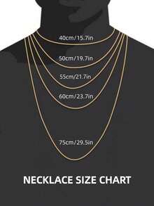 1pc Gold-Plated Men's Chain Necklace, Stainless Steel Curb Chain, Waterproof & Non-Fading, Ideal Accessories For Matching With Pendants, Fashionable Jewelry Gift For Men - Gold - View 4