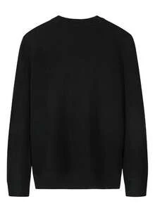 GRDR Men's Solid Color V-Neck Pullover Sweater, Casual Everyday Wear, Autumn/Winter - Black - View 4