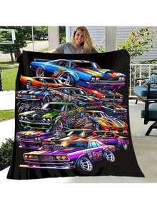 1PC 280gsm Fall Blanket Halloween An F1 Illustrated Print Blanket: Warm And Comfortable, Multi-Purpose For All Seasons - Perfect For Home Use, Outdoor Picnics, Camping, Car Travel, Sofa Decor, Or As A Gift For Friends - Nhiều màu 5 - Xem 12