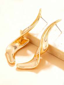 1pair Asymmetrical Personalized Earrings, European And American Style - Irregular Earrings - View 36