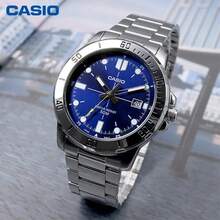 Reloj deportivo Casio Enticer - Brazalete de acero inoxidable, construcción resistente al agua, esfera analógica audaz y estilo activo para el día a día - Unitalla - Ver 3