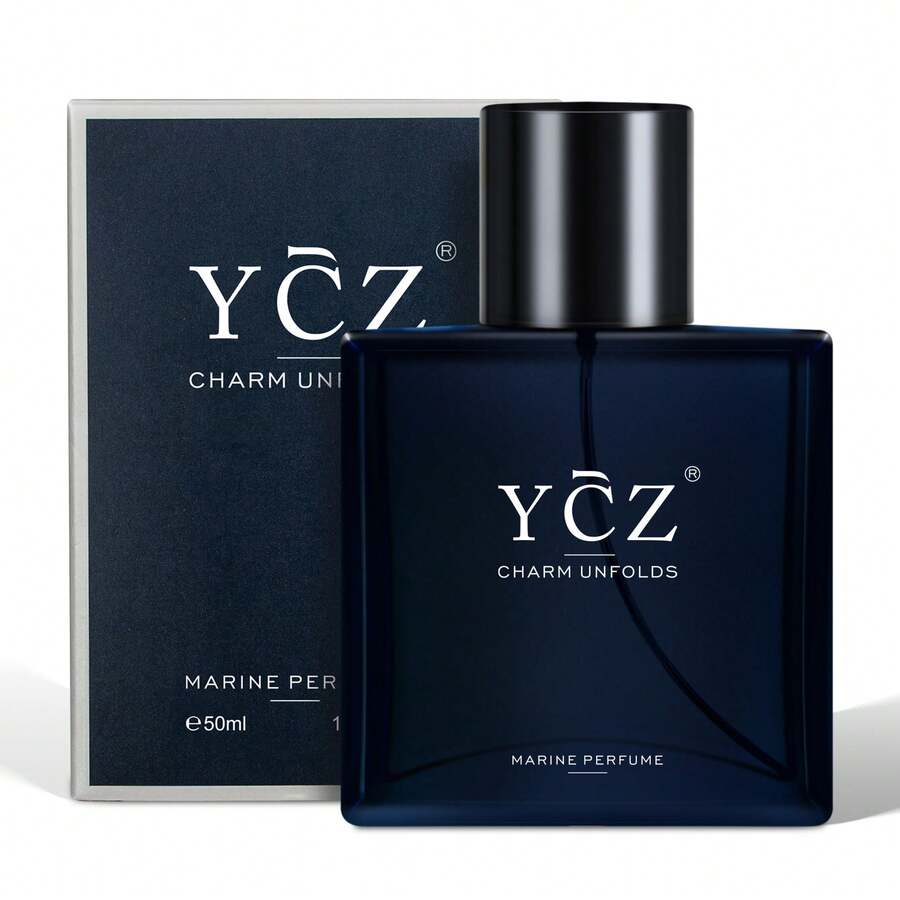 YCZ Cologne For Men Set - With Pheromones, 1.7 Oz Per Bottle , Ambergris, Nutmeg And Jasmine Blend To Create A Fresh Scent That Exudes Confidence And Elegance, Making It A Sophisticated Choice For Any Occasion And A Unique Holiday, Valentine's Day Gift. - 藏蓝色 - 查看 1