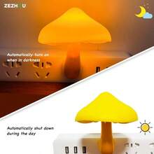 Smart 4pcs Night Lights - Plug-In With Dusk-To-Dawn Sensor - Automatically Turn On And Off For Bedroom, Bathroom, Hallway, Kitchen - 菇 - 查看 3