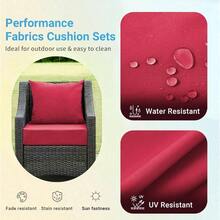 Outdoor Cushions Patio Furniture, Outdoor Cushion Set 24x 24x 5.75 Inch, Waterproof Fade Resistant Outdoor Chair Cushions, Deep Patio Chair Cushion With Removable Cover, Navy Blue - 勃根地酒紅色 + 24*24+4/24*20" - 查看 3