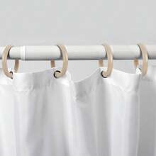 Qulable Beige Shower Curtain Hooks - 12 Pcs Circular Plastic Shower Curtain Rings For Bathroom - O Shaped Ivory Cream Shower Hooks Rings For Shower Curtain Rod,Beige - 淺褐色的 - 查看 6